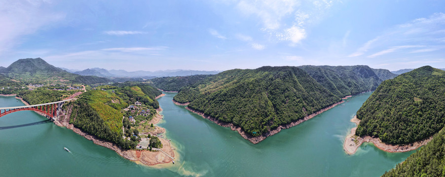 航拍浙江遂昌乌溪江大桥