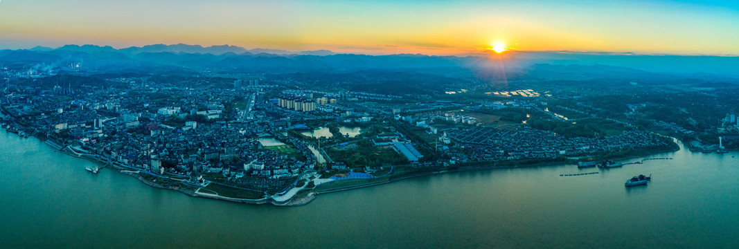 宜都市枝城镇全景202110