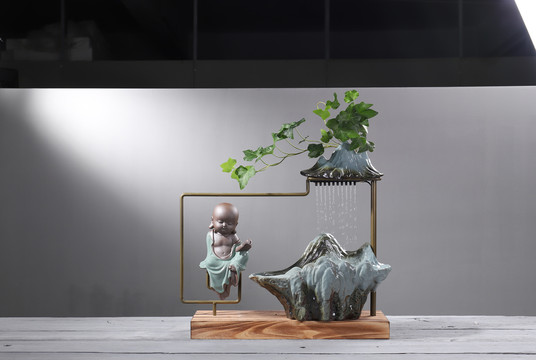 禅意流水摆件