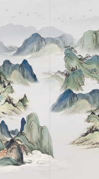 新中式现代艺术装饰画背景墙