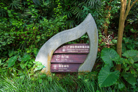 南宁青秀山风景区指示牌