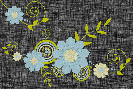 花朵花纹地毯图案设计