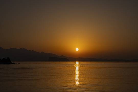 长江庐山鞋山夕阳