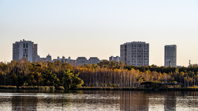 中国长春南湖公园秋季景观