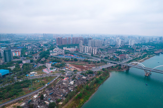 湖南株洲城市建筑航拍