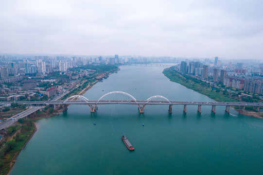 湖南株洲城市建筑航拍