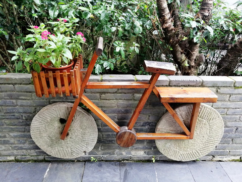 木质自行车装饰