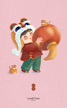 传统中国娃娃插画