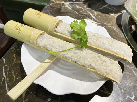竹筒虾滑