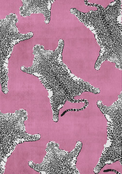 粉豹皮手绘地毯图案