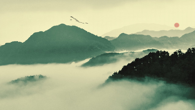 水墨山川风景