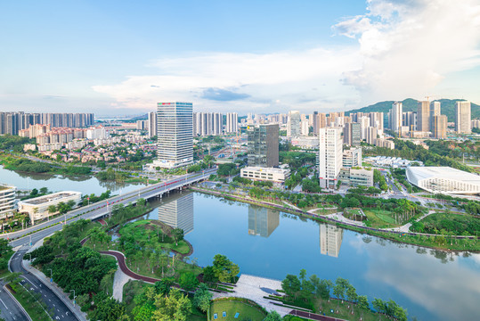 广州南沙牌坊两岸风景