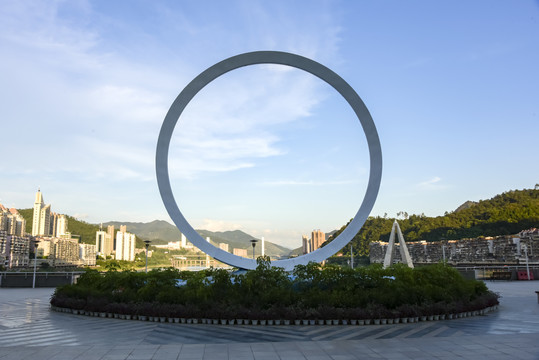城市雕塑圆环标志
