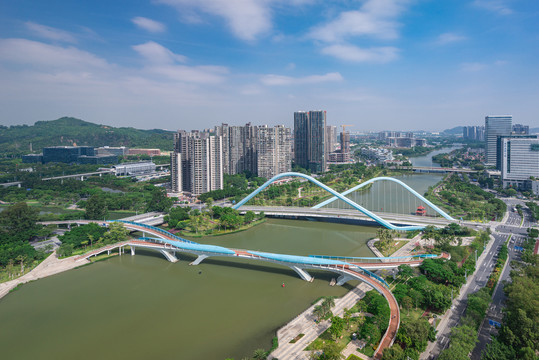 广州南沙蕉门河双桥风景