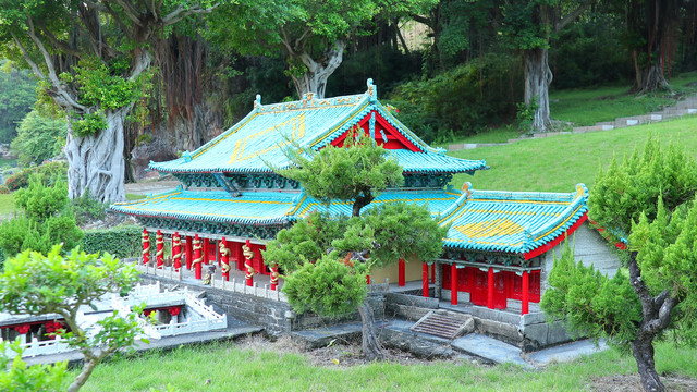 山西西周晋祠景点模型