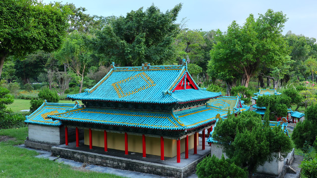 山西西周晋祠景点模型