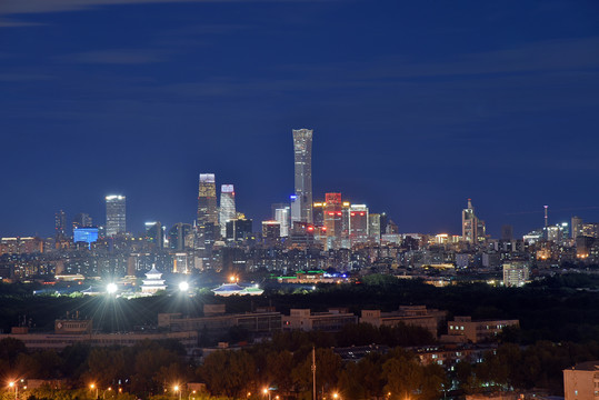 北京天坛中国尊城市建筑风光夜景