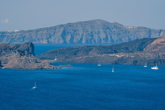 希腊圣托里尼海岛火山口自然景观