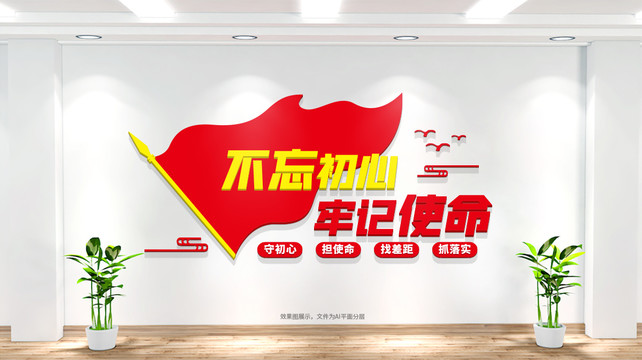 不忘初心牢记使命党建文化墙