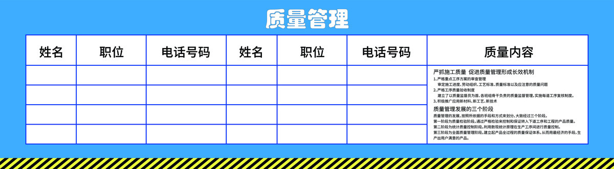 质量管理工地施工宣传栏展板