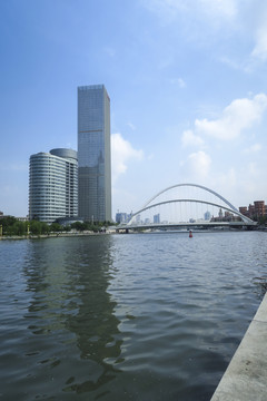 天津海河沿岸城市风光