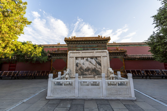北京故宫景仁宫前石影壁