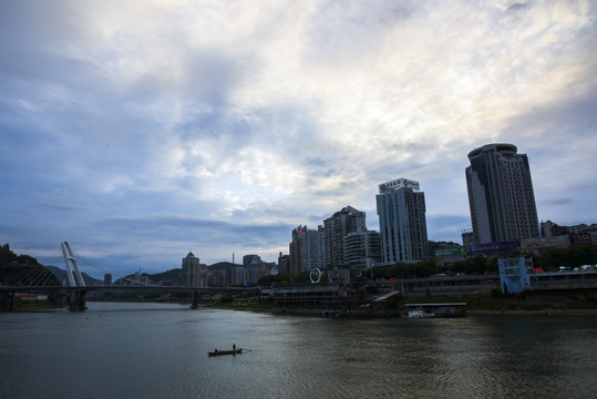 福建南平延平区城市黄昏