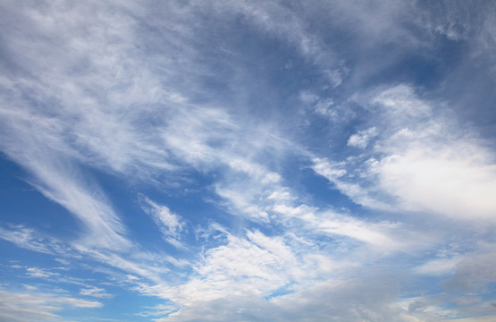 晴天高空中的蓝天白云自然景观