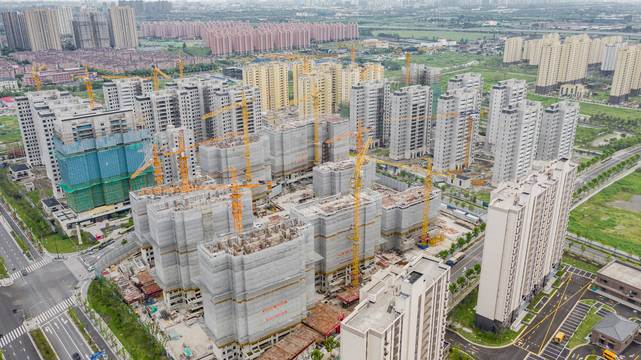 上海宝山区新顾城新建住宅航拍