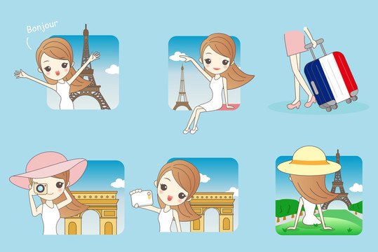 美女欧洲法国巴黎旅游插图