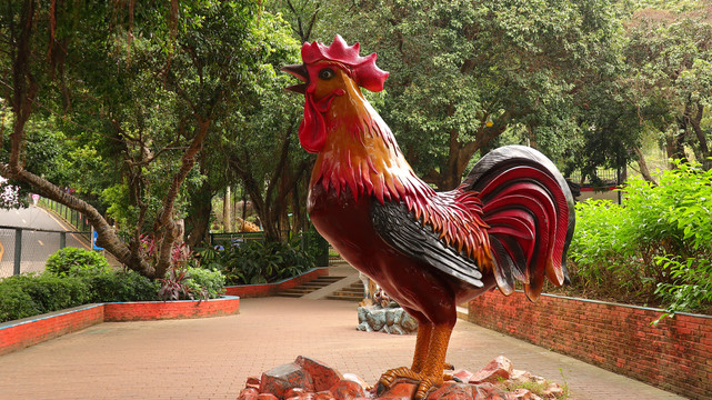 公鸡雕像深圳求水山公园