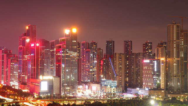 深圳科技园建筑沙河西路夜景