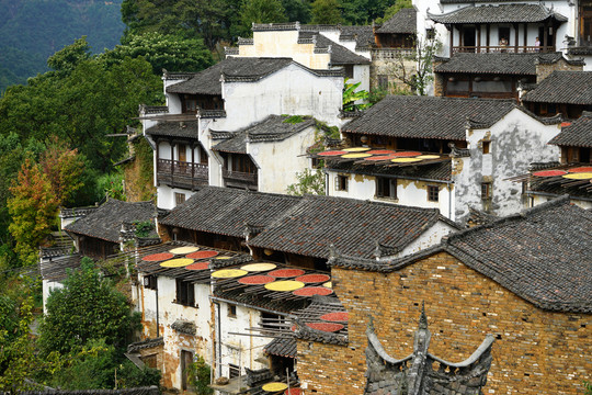 婺源篁岭晒秋人家景色徽派建筑