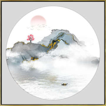 高端新中式山水水墨装饰画