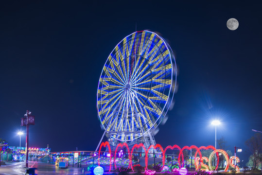 松滋稻谷溪湿地公园夜景