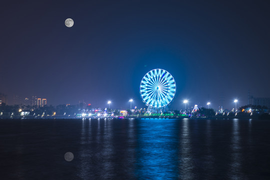 松滋稻谷溪湿地公园夜景