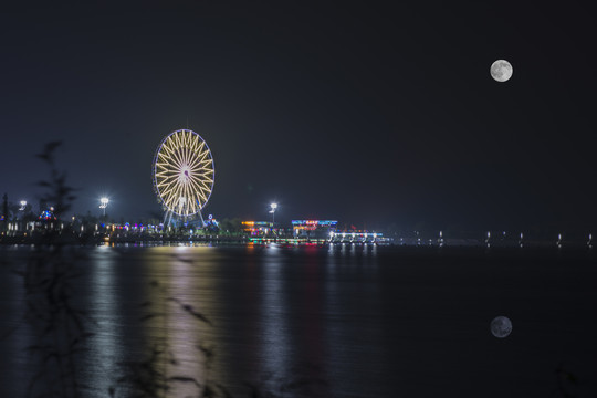 松滋稻谷溪湿地公园夜景