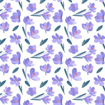 紫色花卉四方连续图案背景