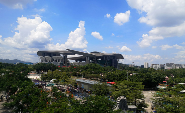 广州天河体育中心外观全景