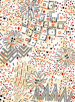 几何纹理抽象花卉
