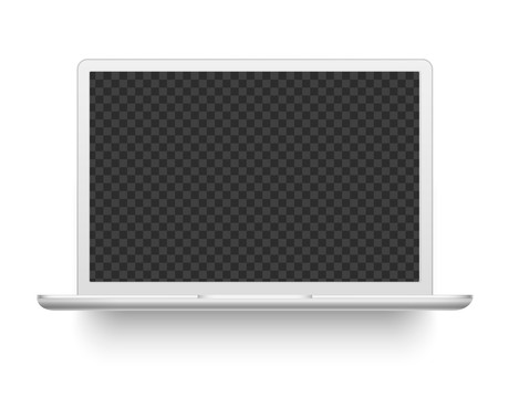 白色笔记本电脑创意设计插图