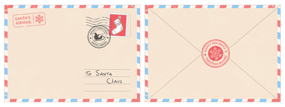 写给圣诞老人的信件插图设计