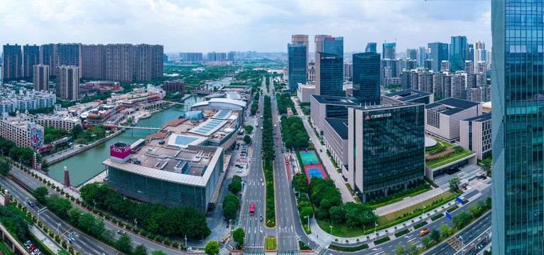 佛山千灯湖区域建筑群全景航拍