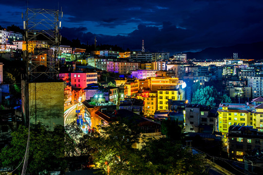 美姑县城美姑夜景四川凉山