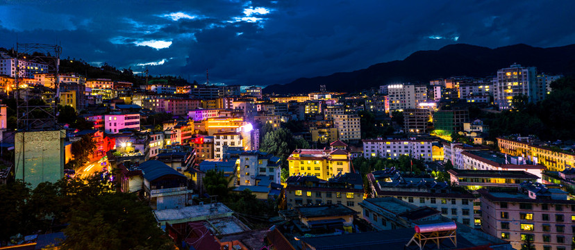 美姑县城美姑夜景四川凉山