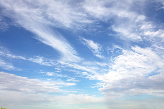 晴天高空中的蓝天白云自然景观