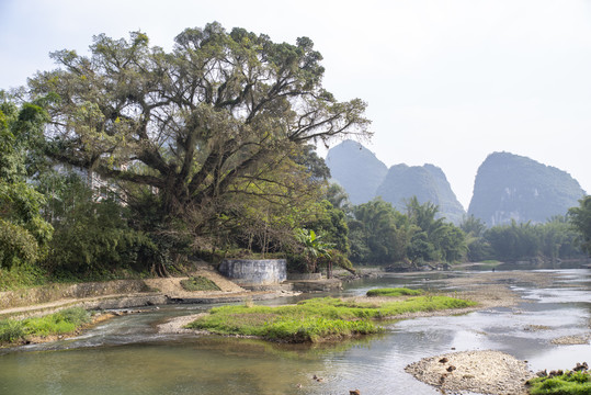 山水河流风景