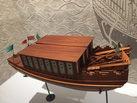 古代鸳鸯船模型