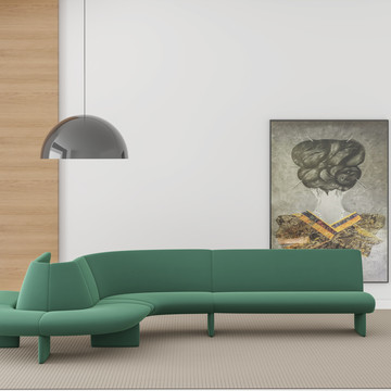 绿色沙发墙布壁画背景场景图
