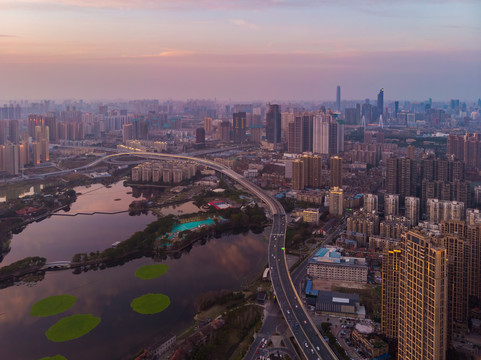 湖北武汉城市天际线风光